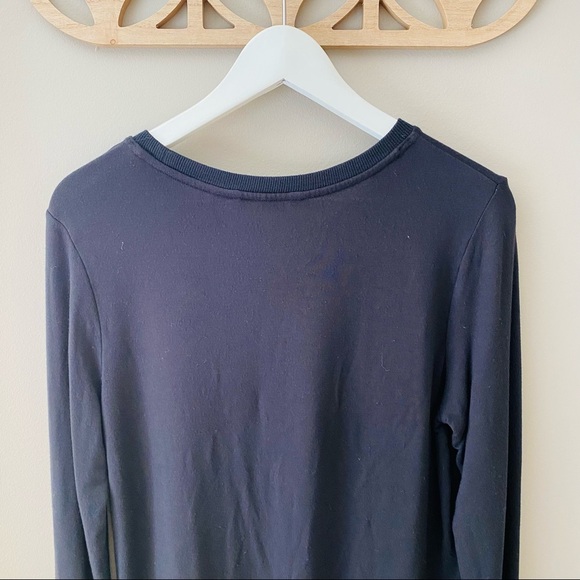 Athleta Long Sleeve Front Knot Top Black Sz Small - Picture 6 of 7